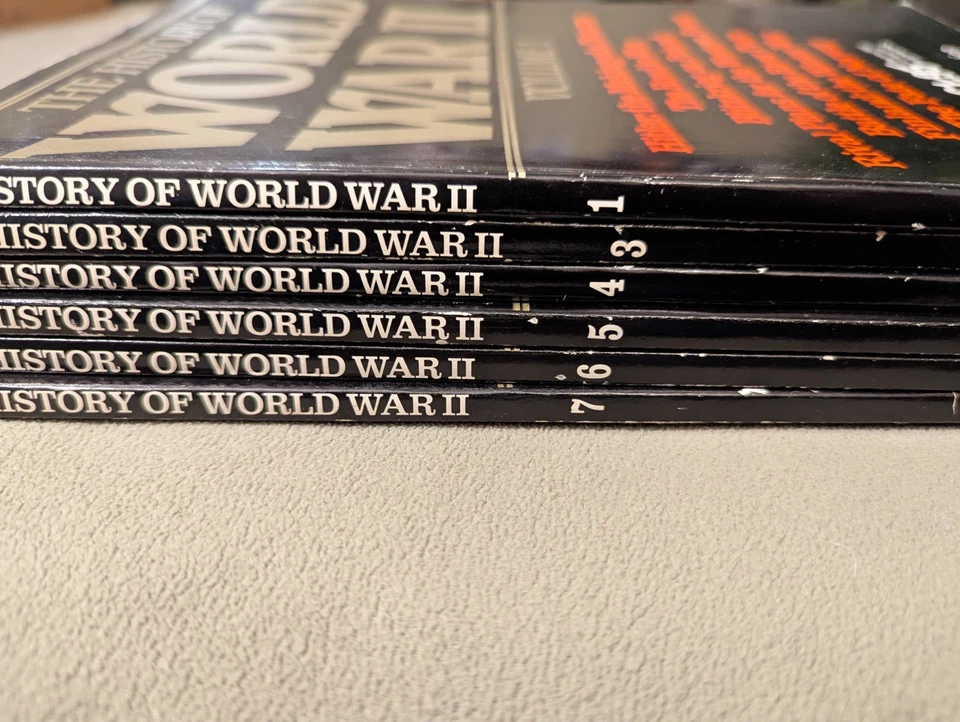 Lot of 7 The History of World War II Orbis Publication 1983 1-8 Missing Vol 2 Foto 3 de 4