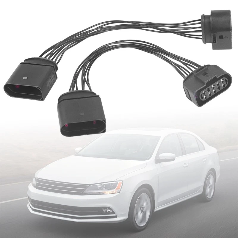 2X 14 to 10 Pins Xenon HID Headlight Connector Adapter Convertor Plug For Jetta - Image 3 of 4