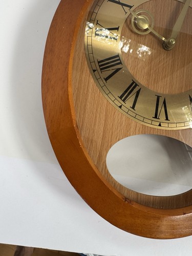 Orologio da parete in legno e metallo - retrò anni '60 Vibes / per ricambi o riparazioni - Foto 6 di 18