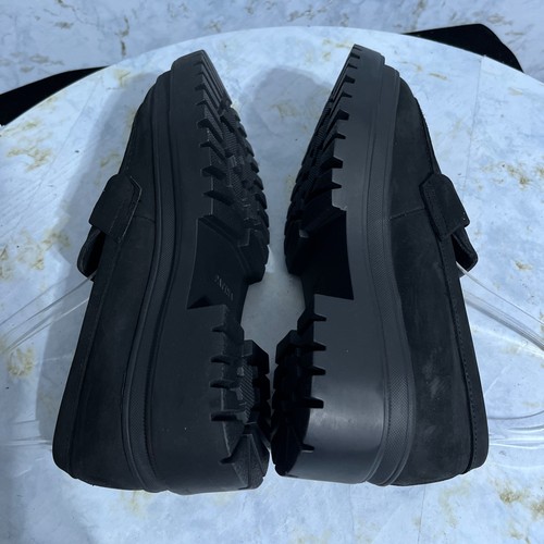Zapatos Mocasines Gruesos Plataforma Confort Cuero Negro Pátina Mujer Talla 8M - Imagen 7 de 12