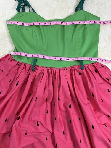Collectif London Watermelon Dress M UK12 Pinup 50s Retro Rockabilly Sommerkleid - Bild 8 von 14