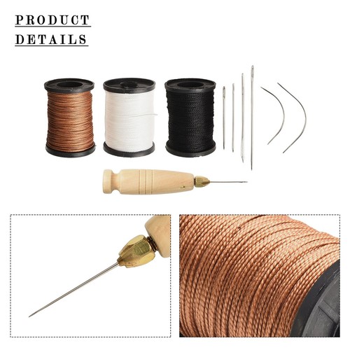 Brand New Sewing Set Crafts Nylon Thread Nylon Waxed Thread Wooden Handle - Picture 2 of 12