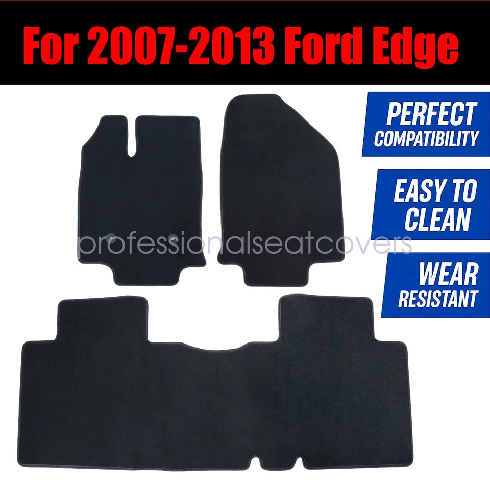Alfombrillas de terciopelo delanteras y traseras Ford Edge 2010 2011 2012 2013 4 puertas 3x Foto 3 de 4