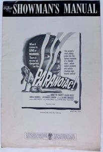 Original Vintage Oliver Reed/Hammer Film's PARANOIAC! 18"X12" Pressbook (1963)!