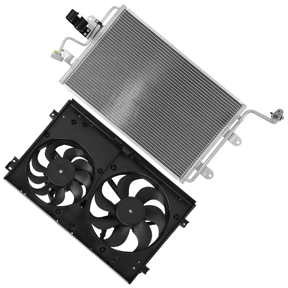 Cooling Fan and AC Condenser Assembly For 2000 2001 2002-2006 Audi TT Quattro - Image 3 of 4