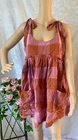 Free People Women Mini Check Dress Size S/M Multicoloured Open Back