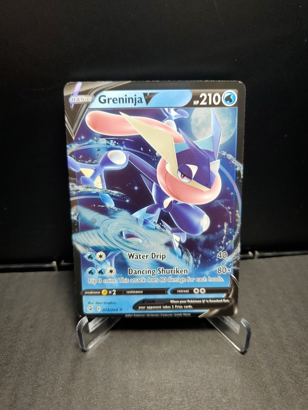 Pokemon TCG Greninja V 073/264 Swsh08: Fusion Strike Holo 2021 NM 