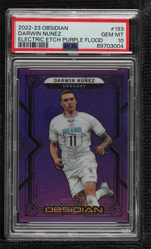 2022 Panini Obsidian Electric Etch Purple Flood /25 Darwin Nunez PSA 10 GEM MT