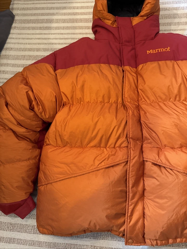 Men’s Marmot 8000M Jacket Orange XL VGUC - Image 2 of 4