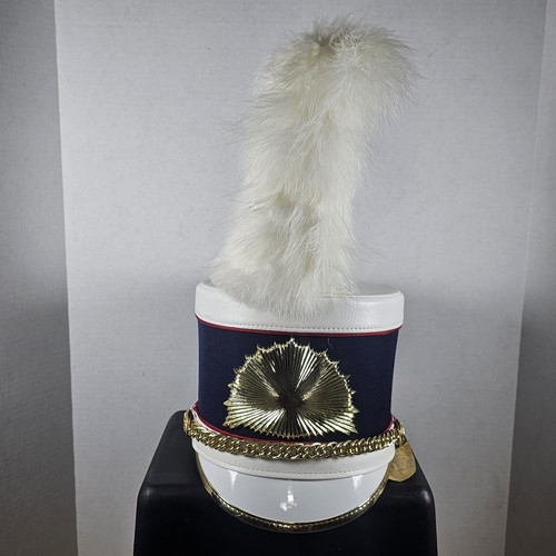 Vintage Fruhauf Marching Band Hat With Plume Shoulder Cord & Case - Picture 2 of 15