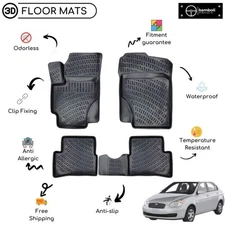 Custom Molded Rubber Floor Mat Fits For Hyundai Accent ERA 2006 -2012 Black