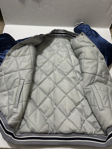 New York Yankees Vintage 90s Button Puffer Reverisble Jacket Size XL Russia - Picture 11 of 14