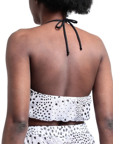 RRP€185 KARL LAGERFELD BEACHWEAR Cropped Top Size M Two-Tone Dotted Logo Haltern - Picture 3 of 5
