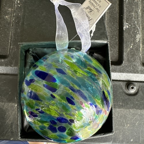 Giftcraft Friendship Art Glass Ball Ornament Hand Blown Boxed