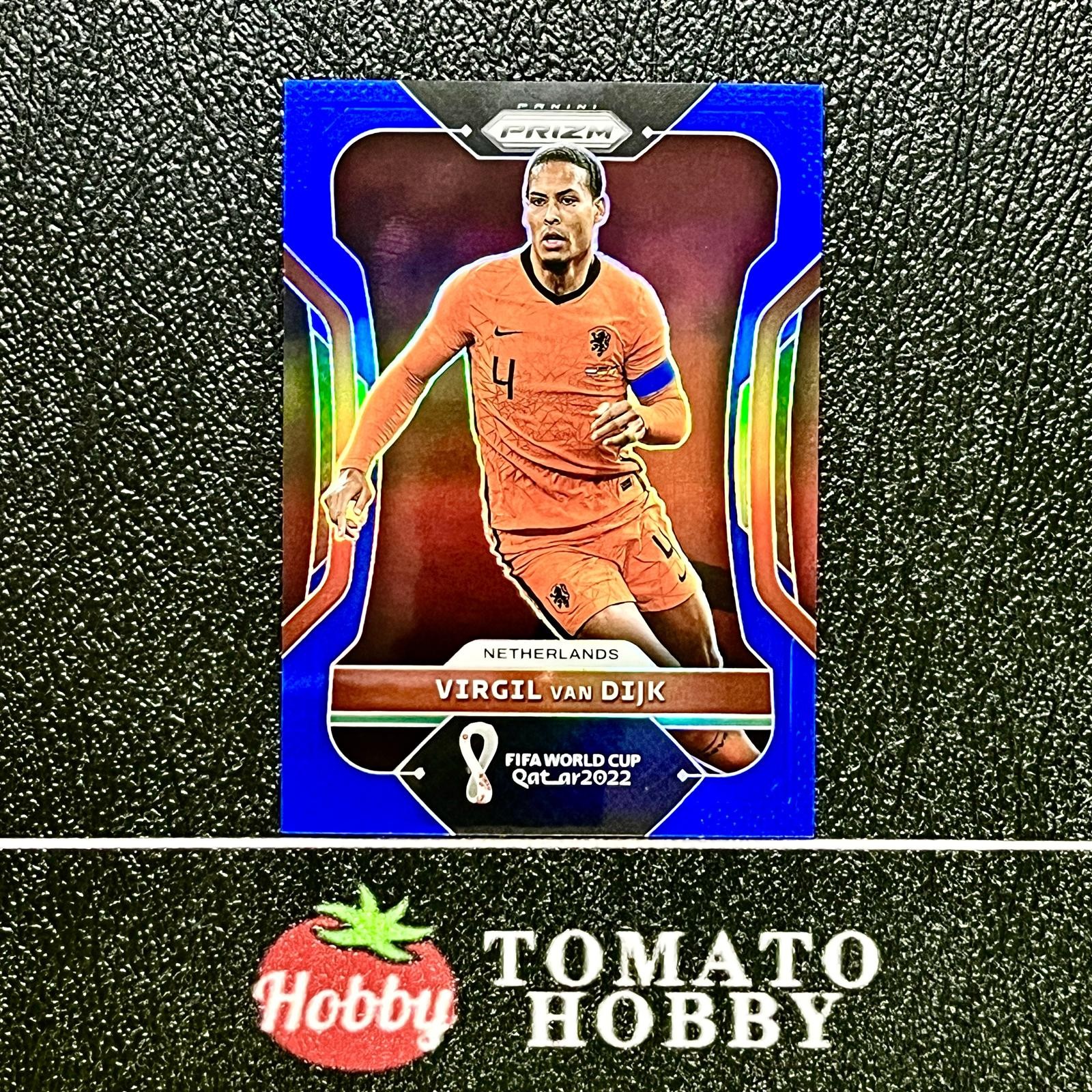 PANINI PRIZM FIFA WORLD CUP 2022 VIRGIL VAN DIJK /299 BLUE REFRACTOR NETHERLANDS