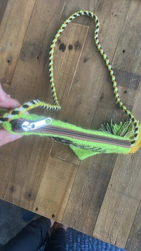 Bolso Colombiano Wayuu Mochila Mediano Bolso sin asas Mal de Ojo Amarillo Neón Bandolera Correa - Imagen 7 de 11