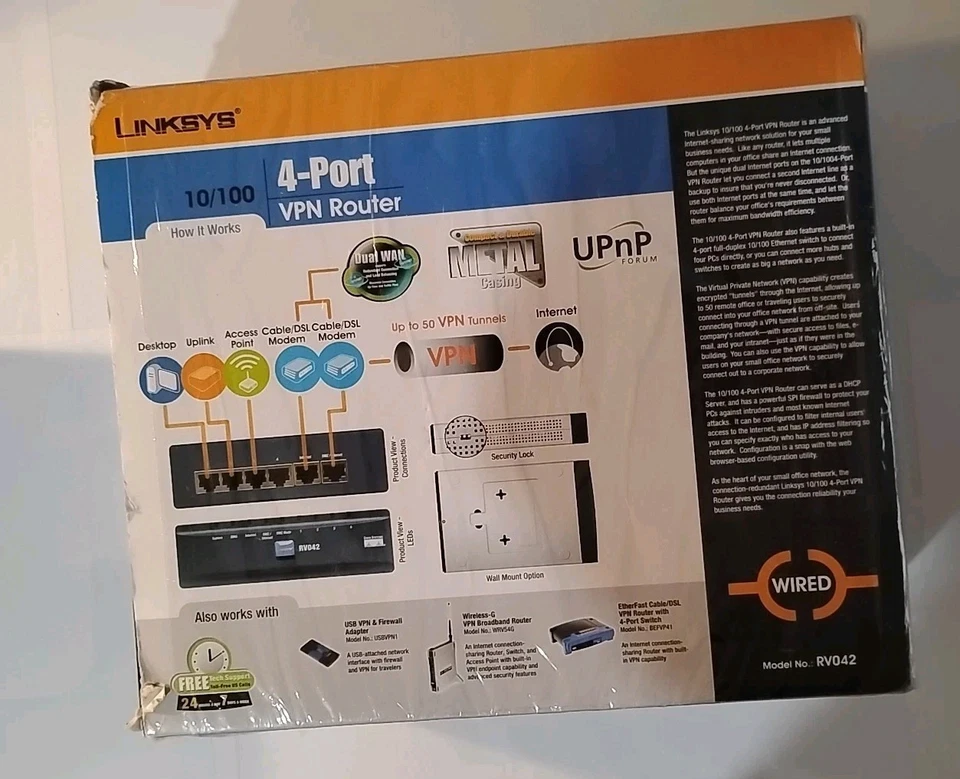 Cisco RV042 4-Port VPN Router – Open Box, Good Condition, Small Business Gear - Image 4 of 4