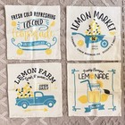 Set of 4 Lemon Pillow Covers Farmhouse Summer Decor Fresh Lemonade Truck Market