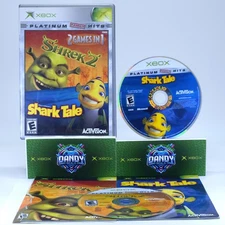 Shrek 2 and Shark Tale 2 in 1 CIB W/ Manuals - Xbox