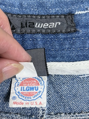 Neu mit Etikett Vintage 90er Jahre Y2K Lizwear Denimrock Knopfleiste Gr. 12 A-Linie ausgestellter Saum Western - Bild 5 von 14