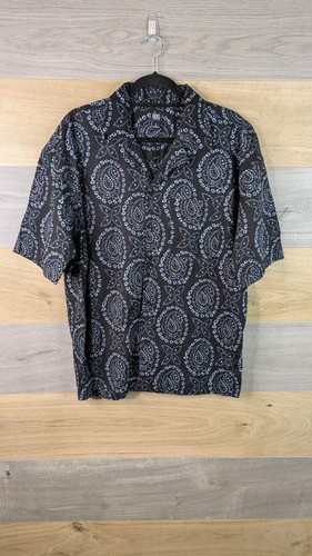 Urban Outfitters BDG Hawaiian Shirt Mens Size Small Paisley Batik Relaxed Blue - Picture 2 of 15