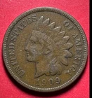 1909 US Indian Head Cent! "LIBERTY" Shows! FINE Details! Last Year Issue! Coin!