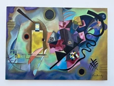 Wassily Kandinsky Abstract Oil Painting on canvas signed and stamped 20 x 28 in.