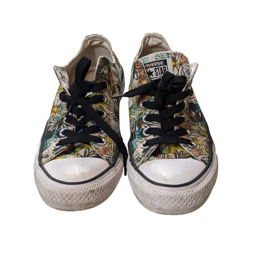 Converse All Star Floral Print Sneakers Women 7 Boho Flower Canvas Low Top Shoes - Picture 17 of 17