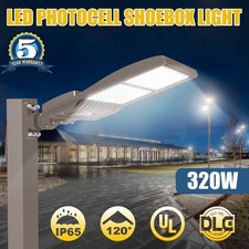 Dusk to Dawn 320W LED Parking Lot Lights Shoebox Street Area Road Light Fixture