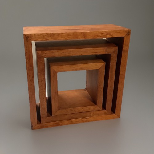 Nesting Wall Shelves 3 Cube size square 9”7” 5" Wooden Minimal Home Decor