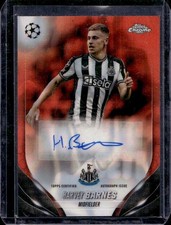 Harvey Barnes Orange Lava Auto 2023 Topps Chrome UEFA Newcastle United Autograph