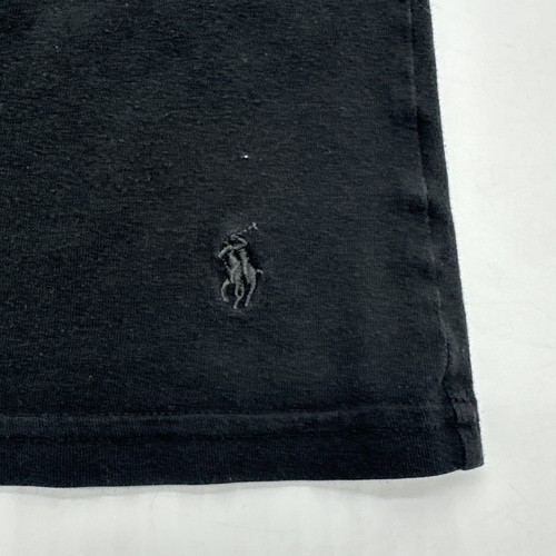 Polo Ralph Lauren T-shirt Women M Black Solid Logo Embroidered V-Neck ..#33131 - Picture 3 of 7