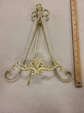 Vintage Metal Easel Display Stand Cream Color Art Photo Plate Holder Decor