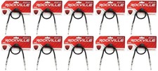 10 Rockville RCGT1.5B 1.5' 1/4" TS to 1/4'' TS Guitar/Instrument Cable