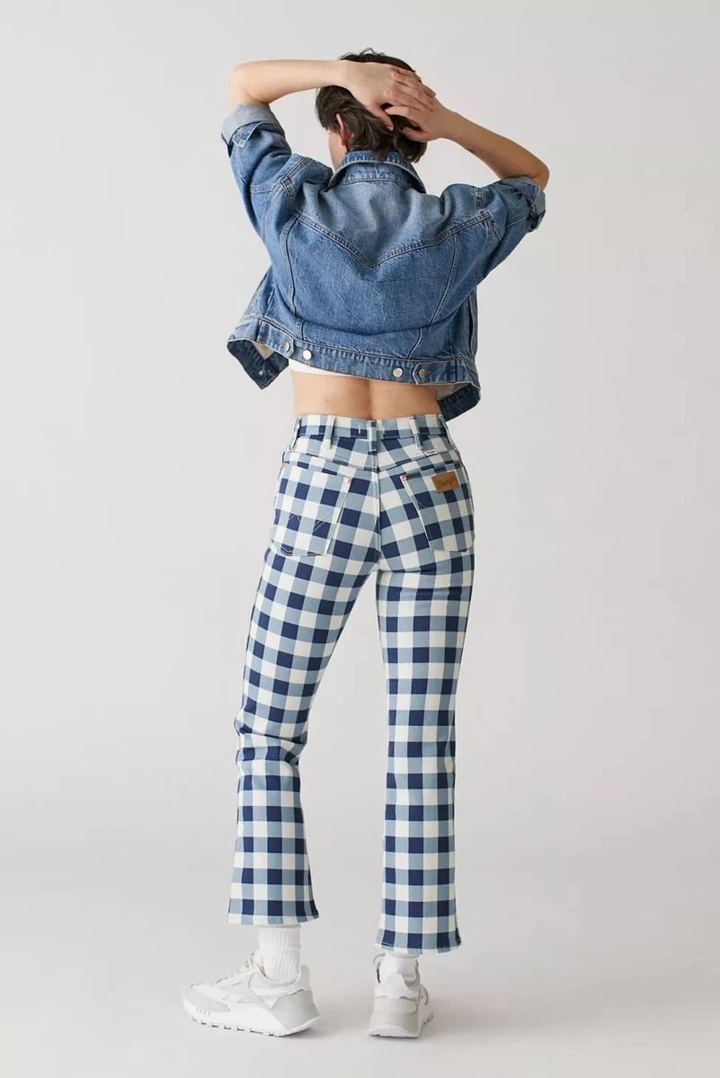 Navy gingham best sale pants