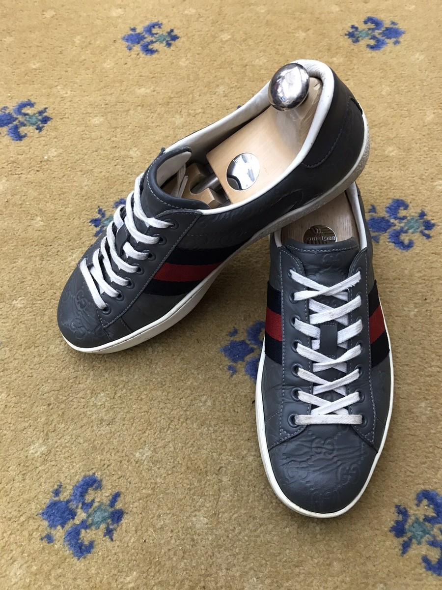 gucci ace leather blue