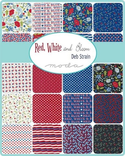Red White Bloom Layer Cake® 56110LC Moda Precuts Layer Cake 10" squares quilt - Picture 2 of 3
