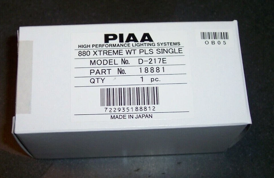 Nuevo PIAA 18881 800 Xtreme Blanco Plus Bombilla Halógena Japón Faro Luz D-217E Foto 4 de 4