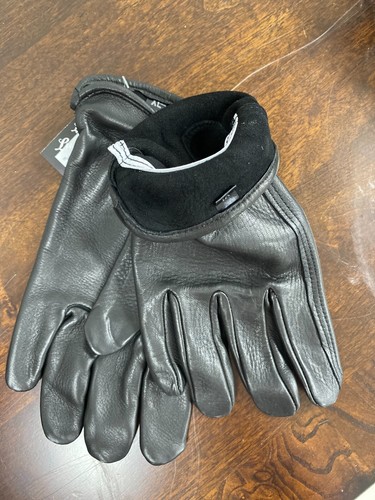 Men’s Deerskin Leather Gloves Black Unlined Casual Real Leather, Medium - Picture 3 of 3