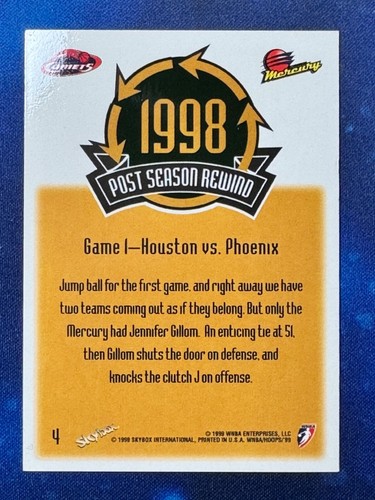 Houston vs. Phoenix 1999 WNBA Hoops Skybox 1998 Post Season Rewind #4 - Picture 2 of 2