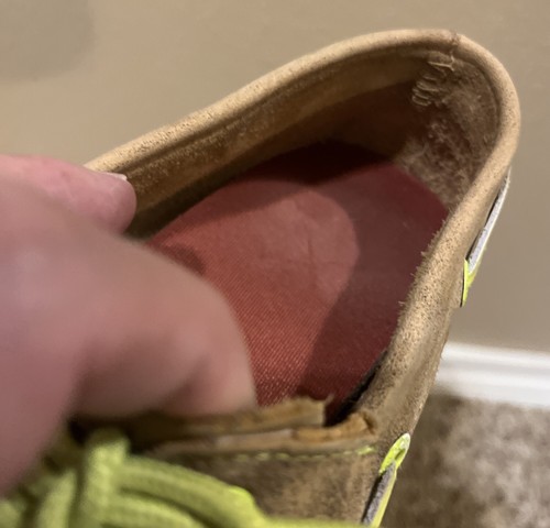 Twisted X Shoes Womens 6.5 M Driving Mocs Slip On Green/ Brown Leather - Picture 9 of 16