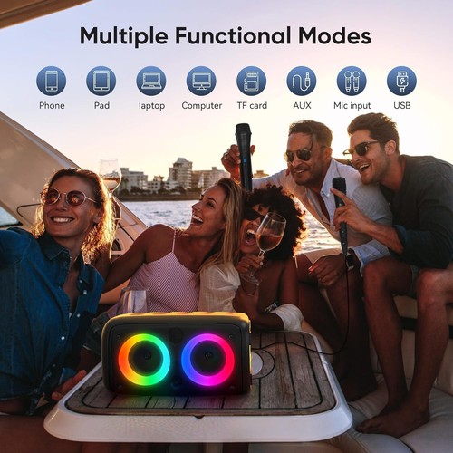 Portable Bluetooth Speaker Sub Woofer Heavy Bass Loud Sound Party System w/ MIC - Picture 2 of 19