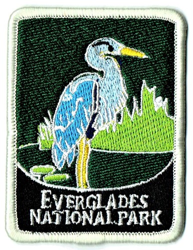 EVERGLADES NP Embroidered Patch Iron-on NATIONAL PARK Florida Egret Boy Girl NEW - Picture 1 of 2