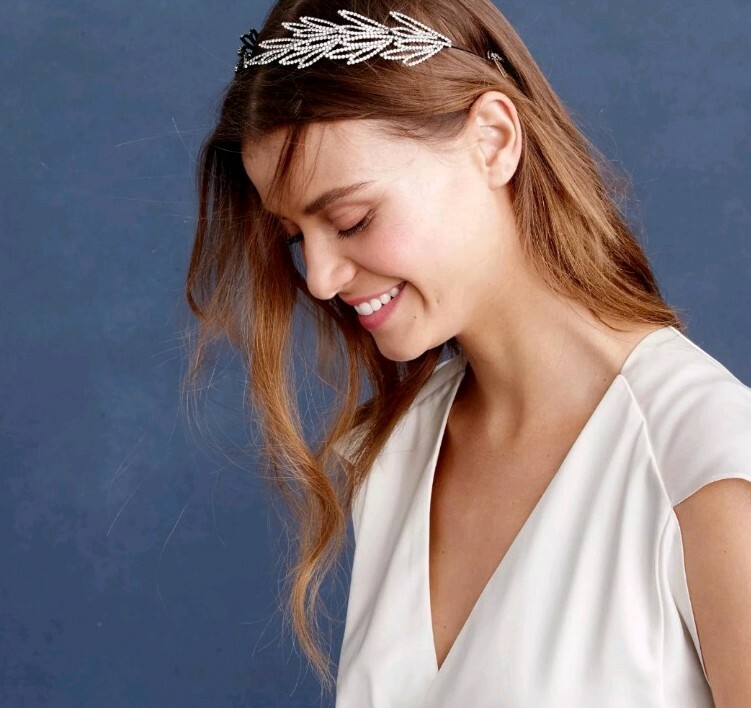 Jennifer Behr Swarovski Dark Grey crystal headband Czarina Headband -- Crystal – Jennifer Behr LLC main image 4