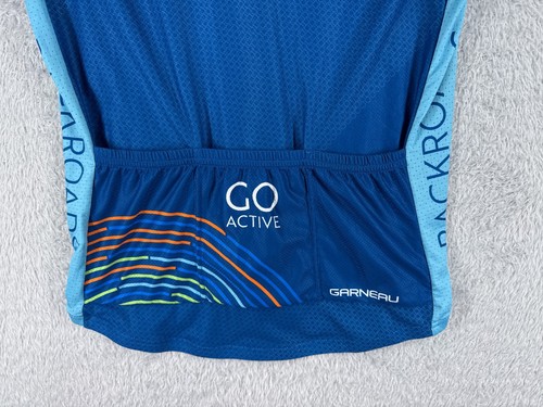 Garneau Cycling Jersey Adult Large Blue Full Zip Backroads Polyester Pockets - Picture 14 of 14
