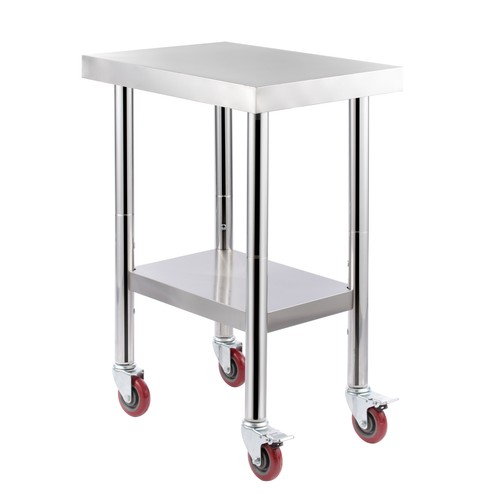 TECSPACE 3 sizes Silver Stainless Steel Work Table with Wheels for Home Kitchen - Picture 29 of 35
