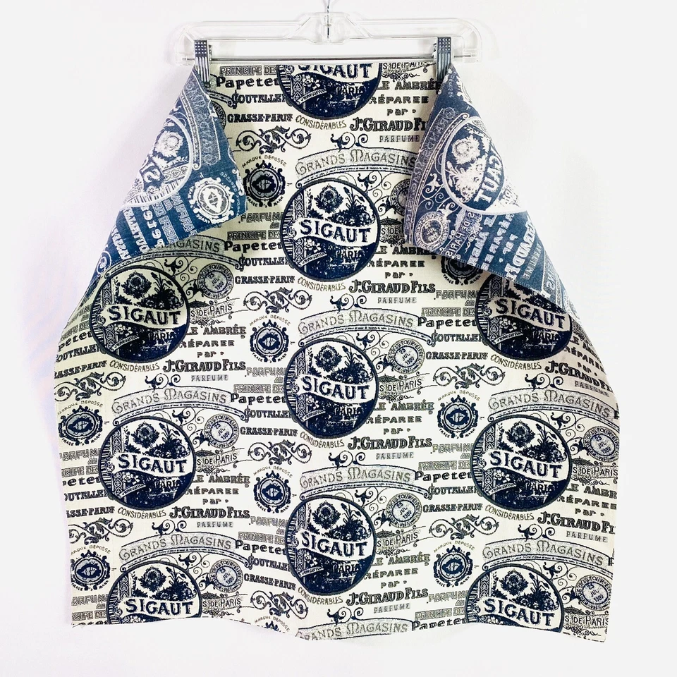 Tapestry Fabric Panel Size 28”X27”French Advertisement Blue Gray Pillow Crafts - Image 2 of 4