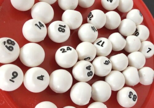 Spare Parts - CHAD VALLEY BINGO WHITE NUMBERED BALLS (No 1 to 45) - 0.5"/ 12.5mm - Picture 4 of 43