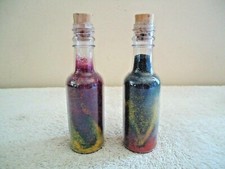 Lot Of 2 50 ML Plastic Bottles Of Colored Sand " BEAUTIFUL DISPLAYABLE ITEMS "