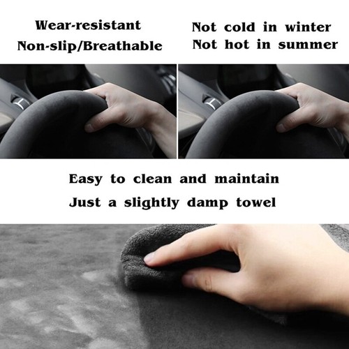 Custom Car Steering Wheel Cover Suede For Audi A1 SQ2 2018 2019 A3 S3 Q2 RS3 - Picture 5 of 6